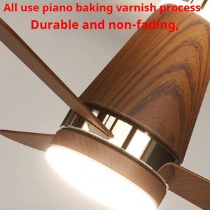 33-inch hiện đại LED Trần người hâm mộ với 3 Blades DC động cơ thông minh điều khiển từ xa xoay bằng gỗ LED đèn cho phòng khách nhà - Product Image 3