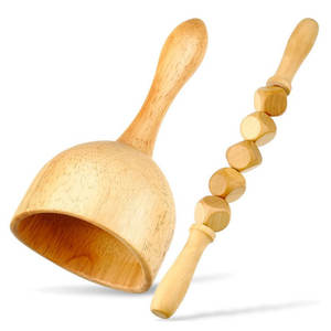 Vendita calda Set 3 pezzi manico in legno terapia tazza strumento di massaggio linfatico drenaggio del corpo <span class=keywords><strong>scolpire</strong></span> - Product Image 4