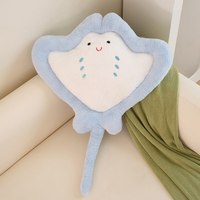 Peluche Manta Ray mignonne de dessin animé, jouet en peluche doux, poupée animale marine, cadeau d'anniversaire pour enfants unisexe
