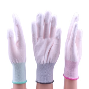 Hotsale delgada Guante de nylon/pu recubierto GUANTE DE SEGURIDAD/pu dedo guante recubierto para protección - Product Image 1