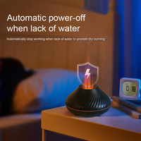 Humidificateur d'air ultrasonique décoratif pour la maison, 7 LED, flamme colorée, diffuseur d'arômes volcanique 3D portable, pour cadeaux