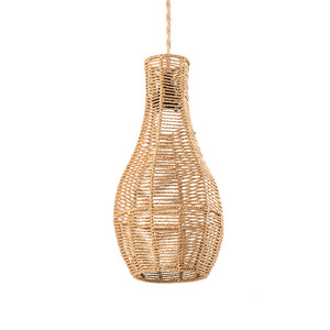 Hand Woven Pendant Lamp Shade Bell Shape Brown Eco Friendly <b>Lighting</b> Fixture For Home Decor - Product Image 5