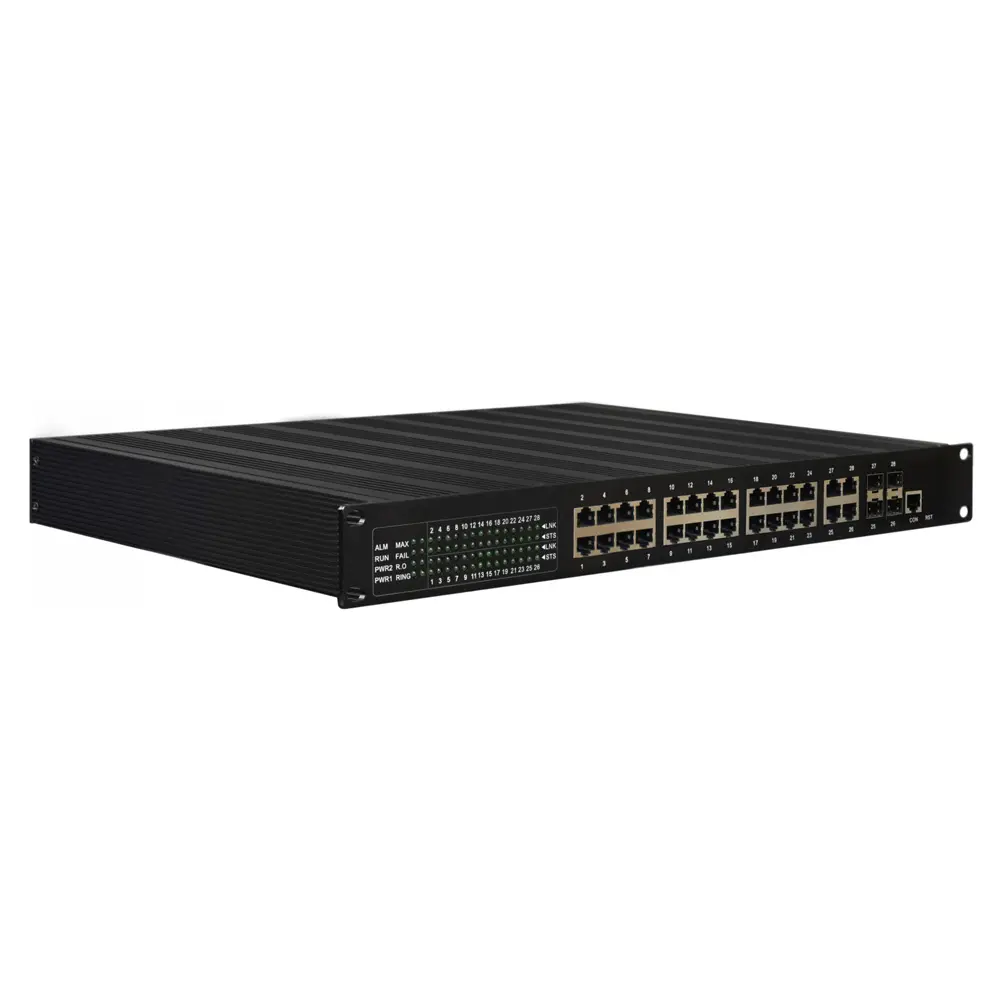 Managed Network Switch 24 Port Gigabit Ethernet + 4 Port SFP/RJ45 Industrial Ethernet Switch