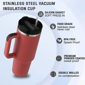 แก้วน้ำสแตนเลสแบบมีหูจับ ขนาด 40 ออนซ์ สำหรับ Stanleyyem Cup รุ่นพิเศษ แก้วน้ำเก็บความร้อน/เย็น แบบพกพา - Product Image 4