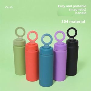 500ml 304 Stainless Steel Vacuum <b>Insulated</b> <b>Cup</b> With Phone Holder Magnetic Lid Space Pot Portable Handle Water Mug - Product Image 1