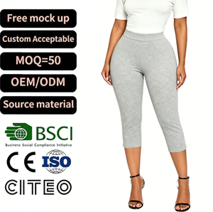 Pantalon Capri Décontracté <span class=keywords><strong>Femme</strong></span> <span class=keywords><strong>Taille</strong></span> Élastique <span class=keywords><strong>Taille</strong></span> Haute Détail Nœud Couleur Unie Coupe Évasée Ourlet Fendu Ample 100% <span class=keywords><strong>Coton</strong></span> - Product Image 1