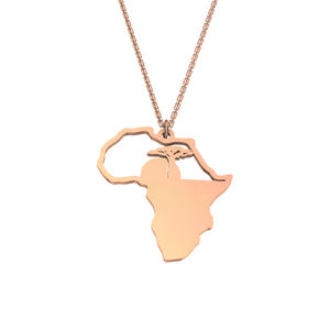 Joyas-collar de acero inoxidable con mapa de África, cadena de continente africano, collares de joyería, bisutería, Collier inoxysible, Moda - Product Image 3