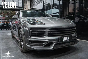 Nouveau kit carrosserie en fibre de carbone pour Porsche Cayenne, comprenant un diffuseur avant, un spoiler et des jupes latérales en fibre de carbone sèche, pour un style amélioré. - Product Image 6