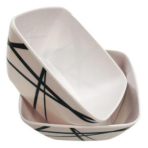 Vajilla de Melamina de 16 Piezas, Elegante Presentación de Comidas, Línea Negra y Blanca, Venta <span class=keywords><strong>al</strong></span> por Mayor para Estilizar y Servir Alimentos - Product Image 2