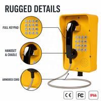 Teléfono de Pared con Teclado Completo, Resistente a la Intemperie IP66, con Baliza de Advertencia y Opciones de Altavoz Externo para Telefonía Industrial Ferroviaria