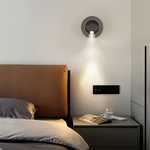 Lampe murale LED <span class=keywords><strong>de</strong></span> nuit avec télécommande, température <span class=keywords><strong>de</strong></span> couleur multiple, abat-jour noir, construction en aluminium, design minimaliste pour <span class=keywords><strong>appartement</strong></span> - Product Image 1