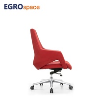 EGROspace Chaise de bureau de direction en cuir design confortable grise pour ordinateur inclinable de luxe