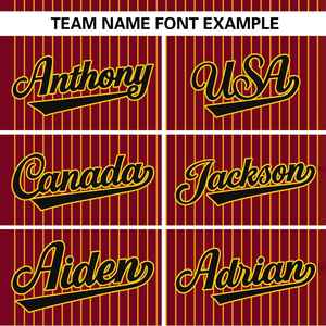 Custom Crimson <b>Gold</b> Stripe Fashion Authentic Two-Button Softball Jersey - Product Image 4