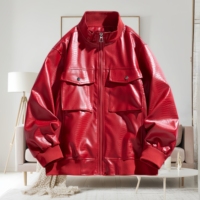 Veste de moto unisexe tendance pour l'extérieur, respirante, coupe-vent, en PU, automne et hiver, grande taille, pour homme