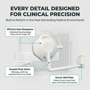 Éclairage chirurgical vétérinaire sans ombre : Lampe <span class=keywords><strong>scialytique</strong></span> mobile pour salle d'opération, haute luminosité, bras réglable, clinique vétérinaire - Product Image 3