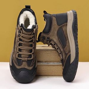 Bottes en cuir véritable élégantes, durables et de haute qualité, doublées de laine, épaisses, antidérapantes, décontractées - Product Image 3