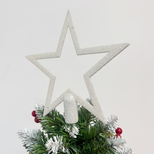 <span class=keywords><strong>D</strong></span>écoration de cadeau de vacances <span class=keywords><strong>d</strong></span>'arbre de Noël matière plastique blanche <span class=keywords><strong>d</strong></span>'étoile supérieure <span class=keywords><strong>d</strong></span>'arbre avec la poussière <span class=keywords><strong>d</strong></span>'or pour la <span class=keywords><strong>d</strong></span>écoration de Noël - Product Image 1