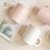 Mug en céramique personnalisé de style européen, écologique, fait main, pour café et lait, avec motif marbré, idéal comme cadeau d'affaires