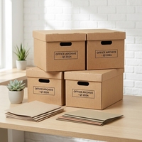 Boîtes d'expédition pliables en carton ondulé Kraft avec logo personnalisé en relief pour l'emballage et la distribution de produits pour les entreprises en ligne
