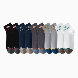 Winner Men's Ankle <b>Socks</b> Breathable Anti-Odor Casual Daily Wear Solid Color <b>Polyester</b> Fiber <b>Socks</b> - Product Image 2