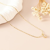 Collar con Colgante de Moda Chapado en Oro de 18k, Acero Inoxidable, Zirconia Cuadrada, Resistente al Agua, Joyería Fina para Mujer