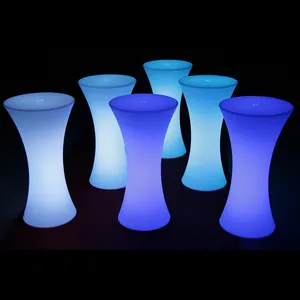 factory price remote control rgb color changing highboy illuminated outdoor led furniture for cocktail parties