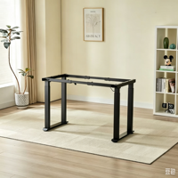 Bureau assis-debout électrique à double moteur et 4 pieds, avec plateau modulable, pour bureau à domicile et poste de travail informatique