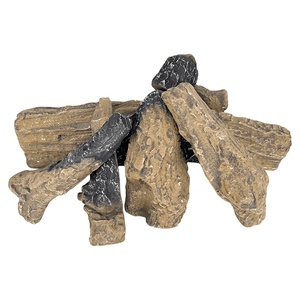 Tronchi decorativi fatti a mano in ceramica per caminetto - Product Image 2