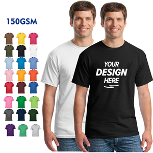 HG6300 Custom Brand 100% Cotton Regular Fit Men's Unisex T-Shirts Solid Colors 150gsm Tall Knitted Digital Printing Bulk Blank - Product Image 1