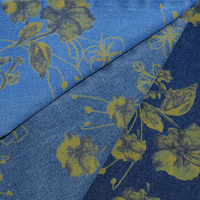 Jupe et Blouse en Denim Imprimé Floral Écologique pour Femmes et Filles, Style Féminin et Romantique, Personnalisable, 300M OEM