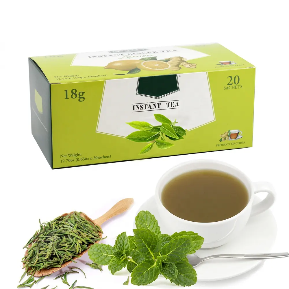 OEM Top Quality Herbal Beverage Solid Drink Refreshing Tea Sachet Packing Instant Mint Green Tea