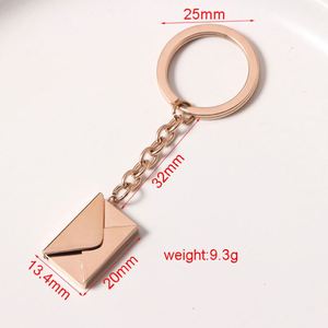 Nouveaux styles de porte-clés en acier inoxydable en forme d'enveloppe de lettre d'amour, cadeau de confession pour la Saint-Valentin, pendentif personnalisé au laser, porte-clés en métal - Product Image 6