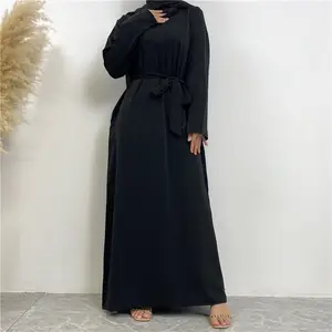 Latest Designs Arab Plain Color Pray Simple Black Abaya Islamic Clothing Modern Dubai Abaya Muslim Long Dresses For Women