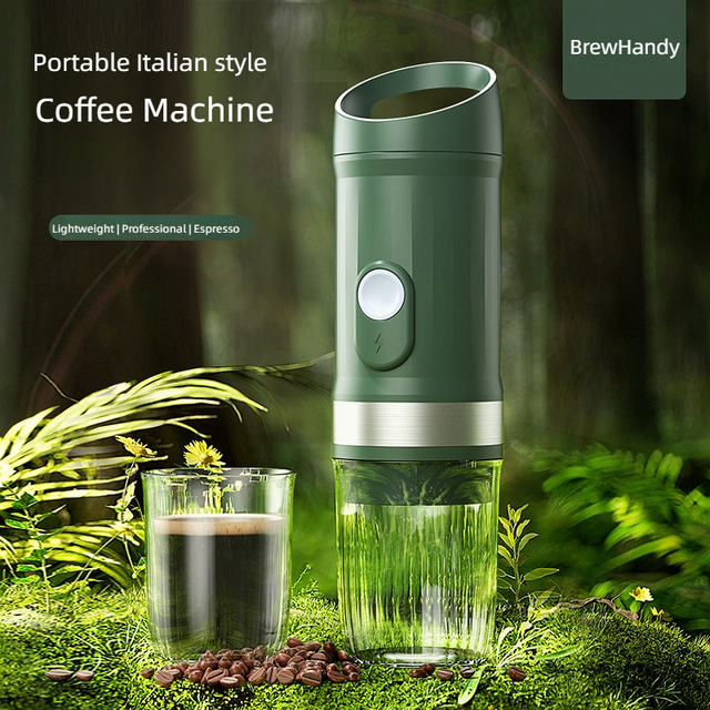 Portable Electric Espresso Coffee Maker with 20 Bars Pressure Stainless Steel for Home & Car Use