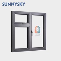 Sunnysky NFRC Normes américaines et canadiennes Fenêtres en aluminium double verre Fenêtres à battant françaises