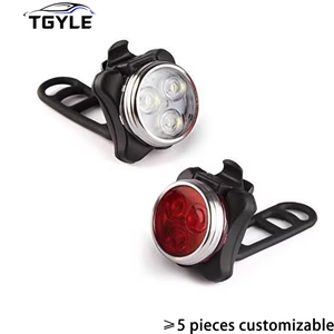 Ensemble de feux de vélo à LED alimentés par batterie pour le <span class=keywords><strong>camping</strong></span>, phare avant et feu arrière, étanche et lumineux - Product Image 1