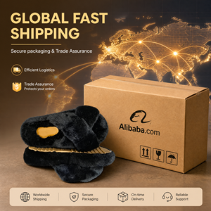 Chaussons en peluche personnalisés en gros avec logo, <span class=keywords><strong>pas</strong></span> chers, à semelle croisée, chauds pour l'hiver, chaussures plates d'intérieur, approuvés EN71 pour les cadeaux promotionnels en salon professionnel - Product Image 4