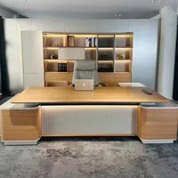 Bureau de direction moderne en panneaux de bois écologiques de grande taille avec chargeur USB, tiroirs de rangement, autoportant, durable, pour la maison, le bureau ou l'hôtel