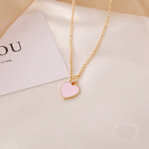 Daochong gioielli personalizzati in argento Sterling 925 con ciondolo a cuore rosa smaltato