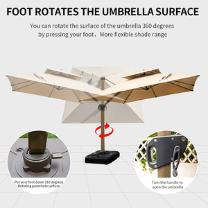 Sombrillas de <span class=keywords><strong>patio</strong></span> con marco de aluminio para exteriores de 10 pies, tela gruesa a prueba de viento, sombrilla de <span class=keywords><strong>Patio</strong></span> de estilo moderno con luz LED - Product Image 5