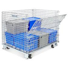 قفص تخزين من الشبك الملحوم المجلفن قابل للطي للاستخدام في المستودعات والخدمات اللوجستية وتربية الدواجن ورفوف الشاحنات والاستخدام الداخلي - Product Image 4