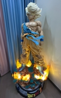 Estatua de Goku Ultra Instinto de Dragon Ball Z a Escala 1:1, Hecha a Medida, con Base con Efecto de Aura LED