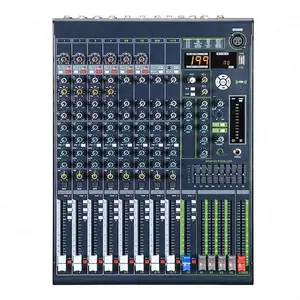 Low Noise 16 Channel Line Audio Mixer for Small Clubs or Bars, Mic, Guitar, Bass, Keyboard or Stage