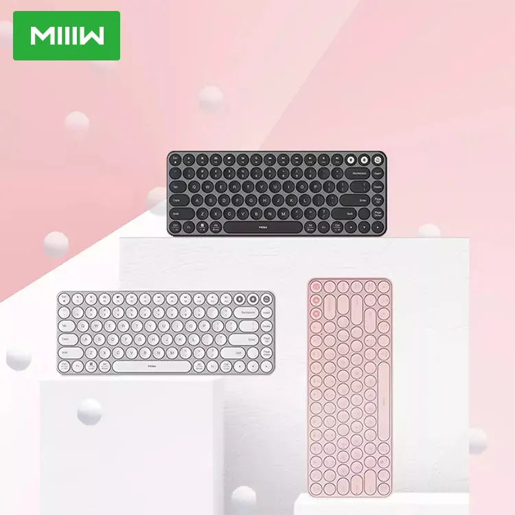 Xiaomi MIIIW çift modlu mini klavye 85 tuşları 2.4GHz metal klavye çoklu sistem kablosuz ofis bilgisayar dizüstü tablet