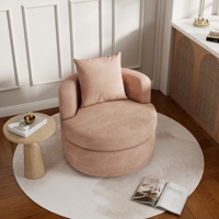 Fauteuil pivotant moderne en tissu Atunus avec rembourrage en mousse, assise profonde, pieds en bois, design modulaire, meubles de salon