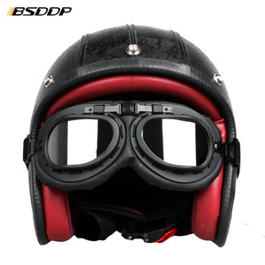 Klassieke retro vintage motorbril Moto lederen bril voor piloot Koperen open helm Fietsbril Bril voor ATV - Product Image 3