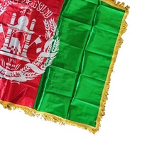 Drapeau afghan de haute qualité 3x5 pieds en satin de bonne qualité avec franges en bordure, en stock