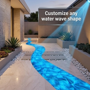 Projecteur d'Effet Vague Dynamique à Logo Personnalisé, Lumière d'Ambiance Carrée Étanche pour Intérieur/Extérieur, Éclairage de Sol pour Routes et Jardins - Product Image 1