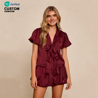 Ensemble de pyjama décontracté et élégant pour femme Beefey, à manches courtes, avec taille élastique et logo frontal, deux pièces, pour la détente