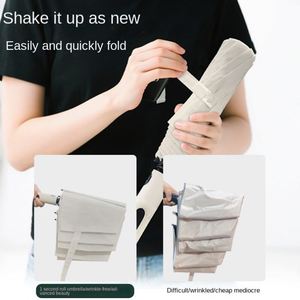 Paraguas Pongee con Anillo de Sujeción, Plegable Fácilmente, con Gancho, Portátil para Exteriores, Creativo, de Tres Pliegues, 10 Varillas, Grande, Automático, Resistente al Viento y a la Lluvia - Product Image 3